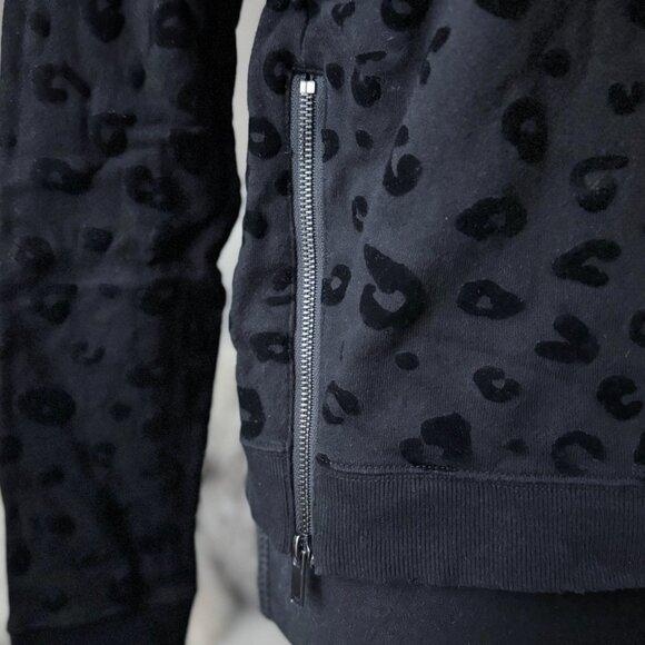 Rails Marlo Black Leopard Long Sleeve Crewneck Zip Pullover Sweatshirt Size XS - Picture 4 of 7